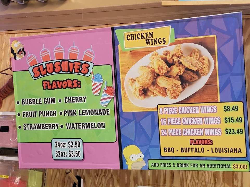 Menu board listing combos and platters.
